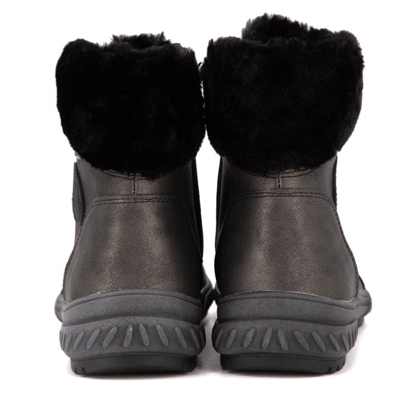 Женские ботильоны ROMIKA платиново-коричневого цвета с серым мехом