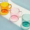 Heat Resistant Glass Colorful Coffee Glasses with Handle Household Milk Breakfast Cup Nordic Modern Mug Drinking Glasses