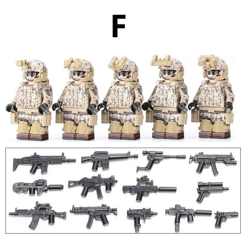 Us Special Forces Seals Soldiers SWAT Guns Weapon Building Blocks Kit Bricks Sets Classic Arms Model Kids Toys