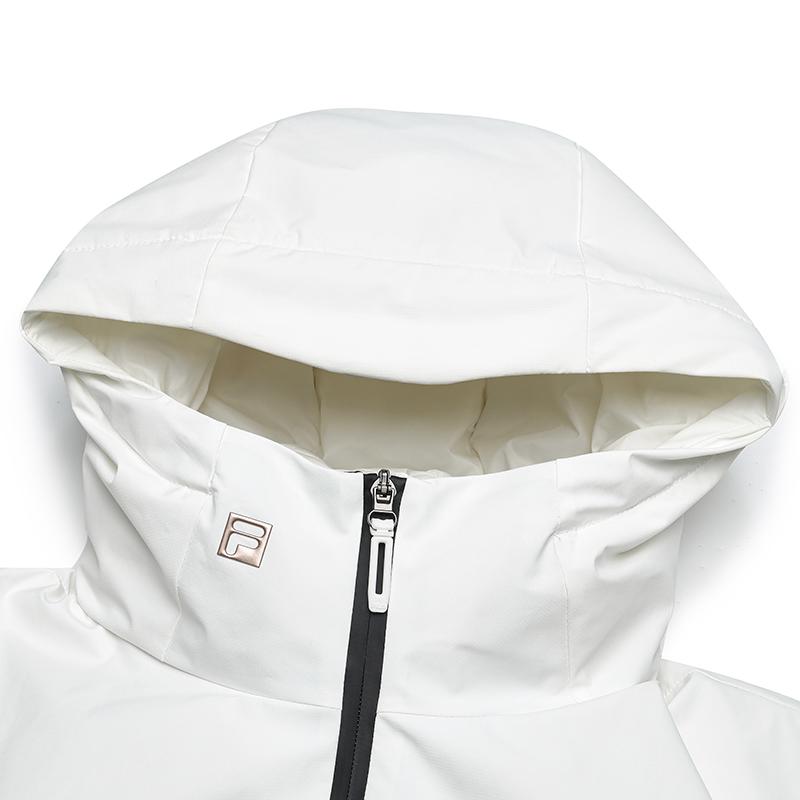 Fila Теплая Универсальная Пуховая Куртка с Капюшоном и Длинными Рукавами Женская верхняя одежда Бело-Нефритовый A11W446907F-WT