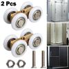 2pcs Shower Door Roller Hanging Pulley Sliding Glass Door Roller Four-Wheel Bathroom Door Track Pulley Replacement Wheels