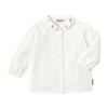 Miki House 10-5407-490 Blouse, Long Sleeve, Plain, Girls, Made In Japan, 100% Cotton, Baby Clothes, Children's Clothes,, White, 110