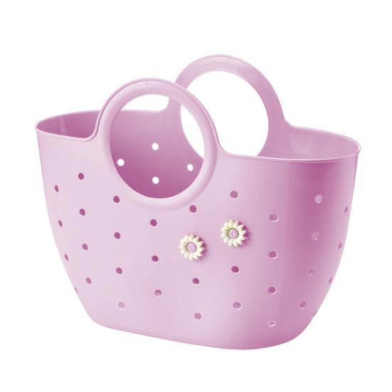 Ручная корзина Портативная сумка-органайзер для душа в ванной комнате с ручками Полая корзина для хранения Сумка для дома Спальни Общежития