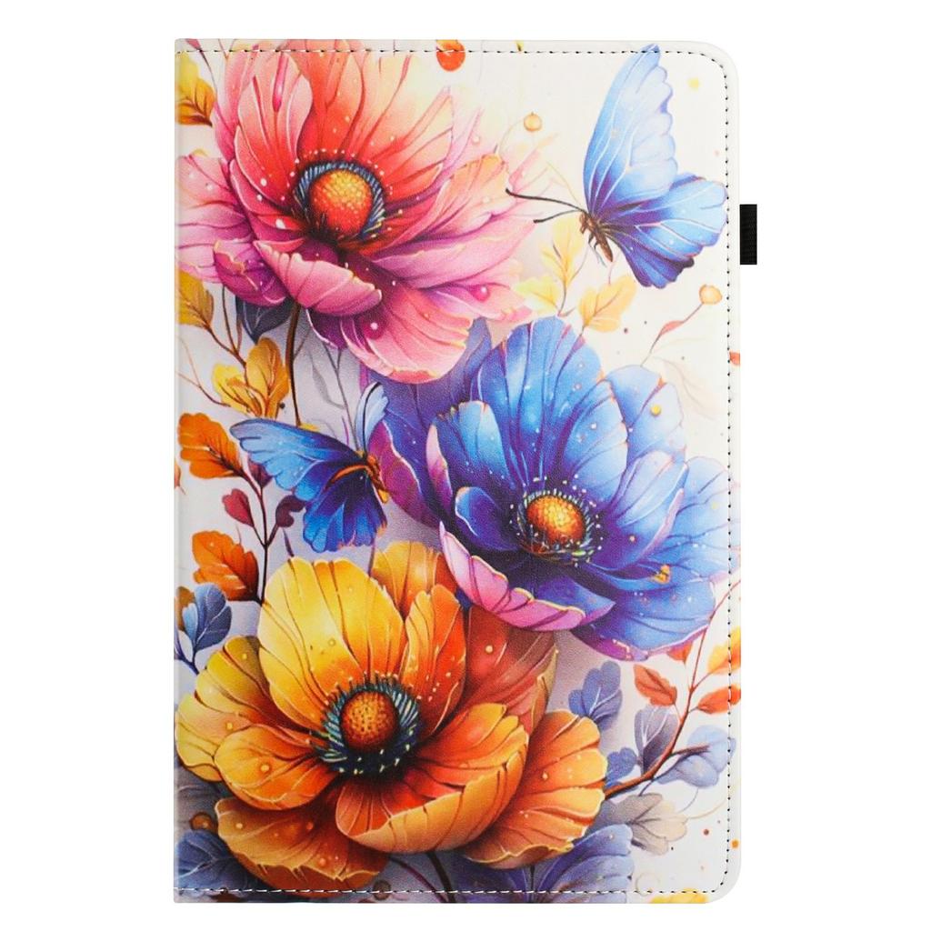 Litchi Grain Painting Leather Case for Samsung Galaxy Tab A 10.1 (2016) T580 T585 Card Slot Tablet Cover with Auto Wake/Sleep