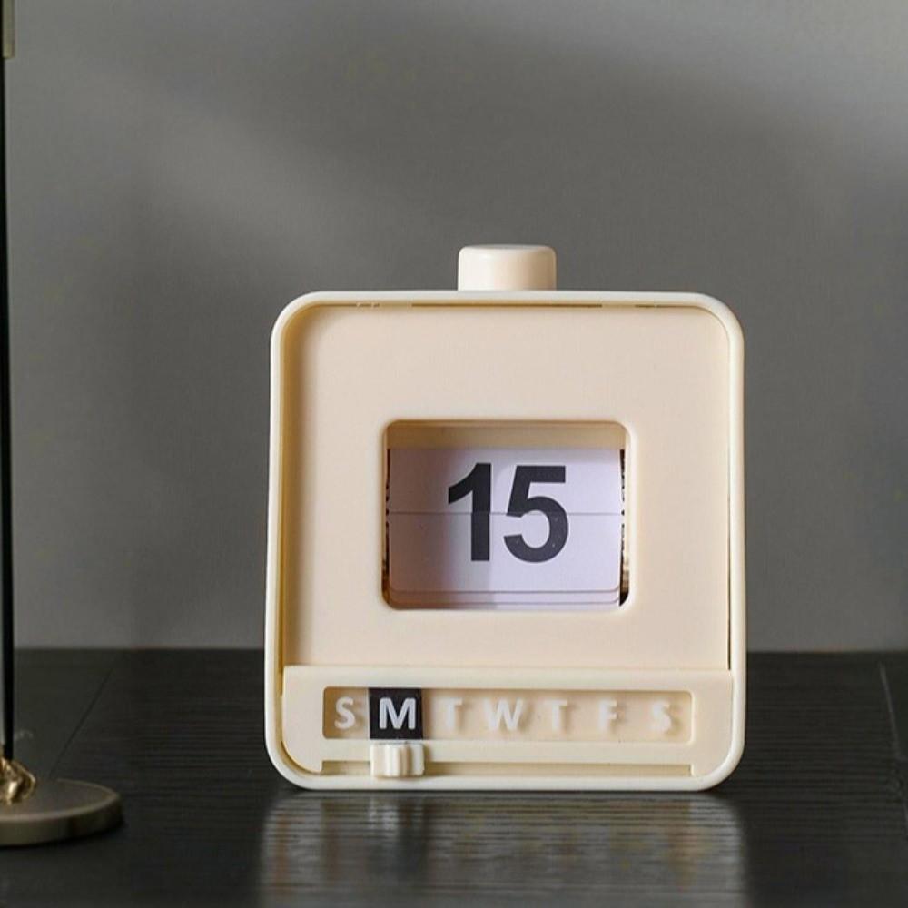 Manual Date Display Perpetual Calendar Push Flip Mechanism Mechanical Calendar  Desk Ornament