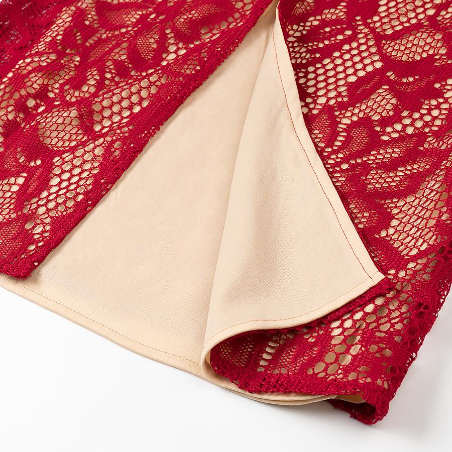 Европейское и американское сексуальное женское платье ципао с длинным рукавом, кружевное, с вырезами, приталенное