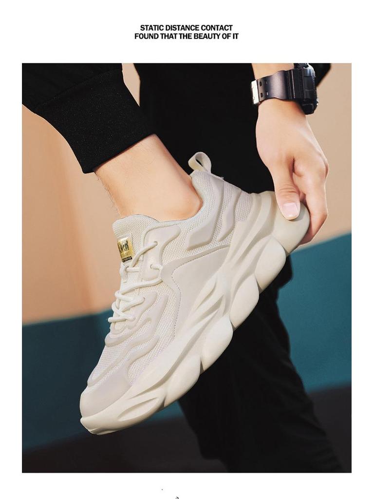 Универсальные мужские весенние повседневные кроссовки для бега: Дышащие, Легкие, Толстоподошвенные, Увеличивающие рост, Трендовые кроссовки для папы.