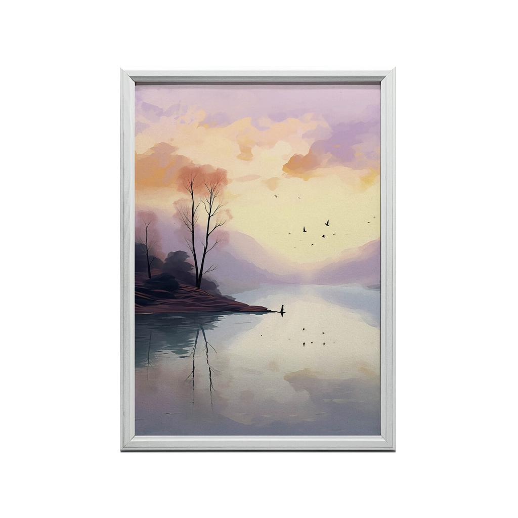 Pastelowy Krajobraz Pastelowy Krajobraz, 50X70 Cm, Rama Aluminiowa Czarna, Papier Matowy 230 Gsm