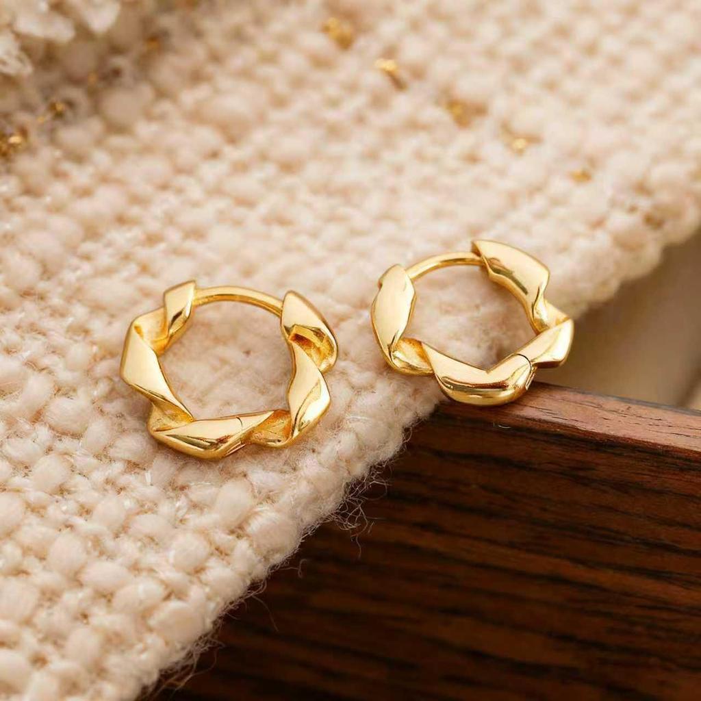 Геометрические серьги-кольца в корейском стиле: Элегантные, Универсальные Украшения для Ушей для Женщин и Студенток