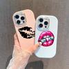 LZ18 Lips Kiss Soft Phone Case for Samsung S24 Ultra S23 Plus S21 FE A16 A54 A34 A05s A06 Infinix Hot 40 30i Lens Protection Shockproof Cover