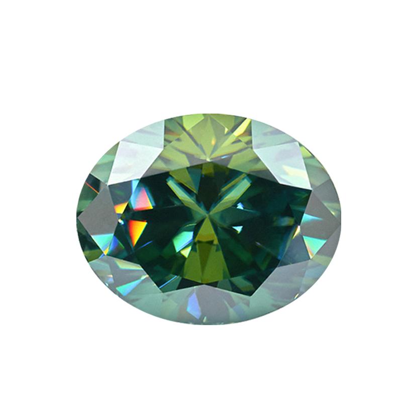 Cellacity Овальные серьги-кольца с белым муассанитом 3А из голого камня и камнем через сертификат GRA в подарок