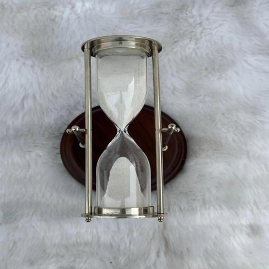 Rotating Unity Sand Ceremony Hourglass, for Weddings Special Moments, Brass Hourglass with Wooden Base