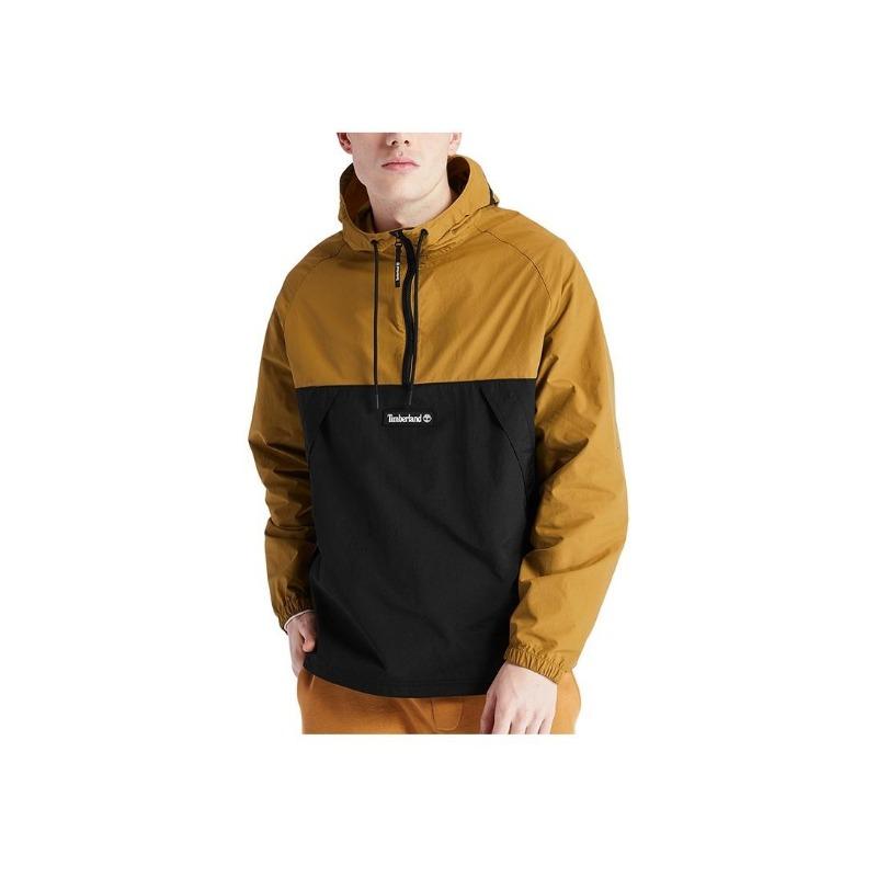 Timberland Мужская куртка-пуловер с капюшоном и молнией на половину, Color Block, цвет Пшеничный, A2BUU-P57