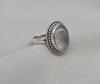Rose Quartz Ring: 925 Sterling Silver Ring Faceted Oval Gemstone, Boho Jewelry