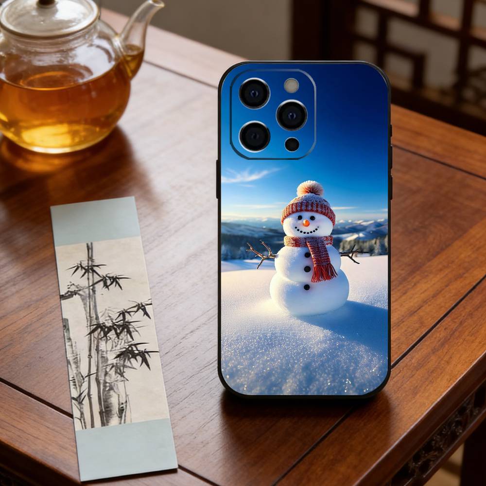 Чехол для телефона снеговик Силиконовый Мягкий Для IPhone 17 16 15 14 13 12 11 X XR Plus Pro Max Plus