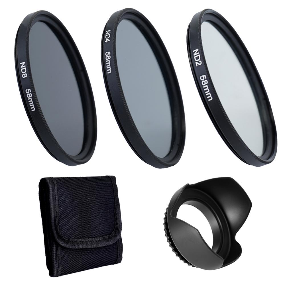 Professional Camera Lens Filters Kit Lens Hood Replacement For Canon Camera Dslr Photography Accessories 58mm