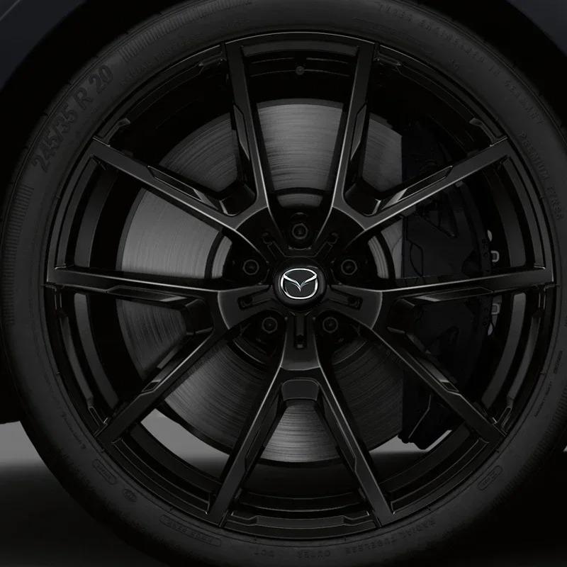 Комплект из 4 эмблем-колпачков на центр ступицы колеса с логотипом Mazda - 56 мм Прочные наклейки для различных моделей