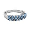 London Blue Topaz Oval Half Eternity Band Ring - 925 Sterling Silver
