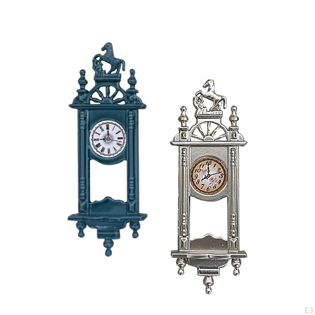 Миниатюрные настенные часы для кукольного домика 1/12, Аксессуары для DIY-сцен, Аксессуары для декора мебели