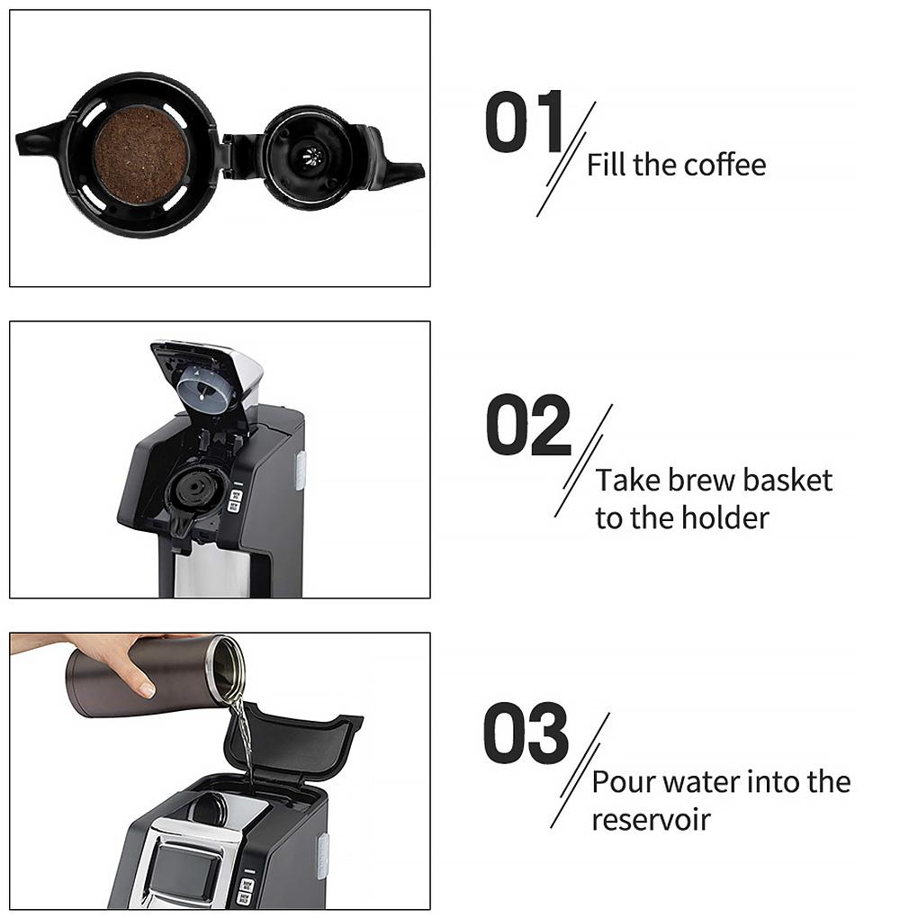 Coffee Filter Cup Fine Mesh Tea Strainer Basket Stainless Steel Maker Alternative Part Replacement for FlexBrew 49979/2 Way