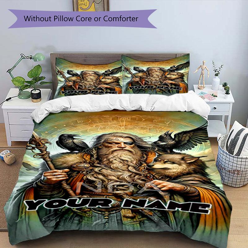 3pcs Custom Name Warrior's Legacy" Bedding Set Printed Bedding Set Duvet Cover Closure Includes 1 Duvet Cover & 2 Pillowcases Bedroom Decor