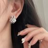 Универсальные серьги-вкладыши с ромбовидным узором в виде матового кролика для женщин, нишевый дизайн и эксклюзивное чувство
