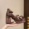 Lolita Kawaii High Heels 2025 Summer New Princess Style Kawaii Chocolate Sweet Bow Lo Cute Pumps Single Shoes Mary Jane Shoes