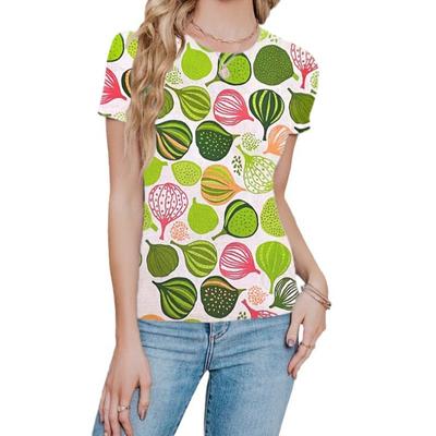 Летняя мода 3D цифровой печатный узор свободные повседневные футболки с коротким рукавом и круглым вырезом женские