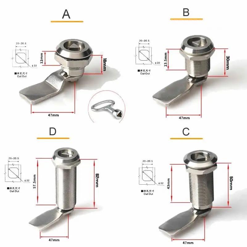 304 stainless steel triangle Cam lock MS705 cabinet lock Heightened for Distribution box,tin trunk Special locks