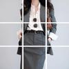 2025 Women's Casual Wool Double Pocket Silhouette Suit Jacket for Spring and Autumn