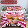 3pcs Duvet Cover Set (1*Duvet Cover + 2*Pillowcase, Without Core), Custom Name Anime Pattern Bedding Set, Home Bedroom Decor Gift