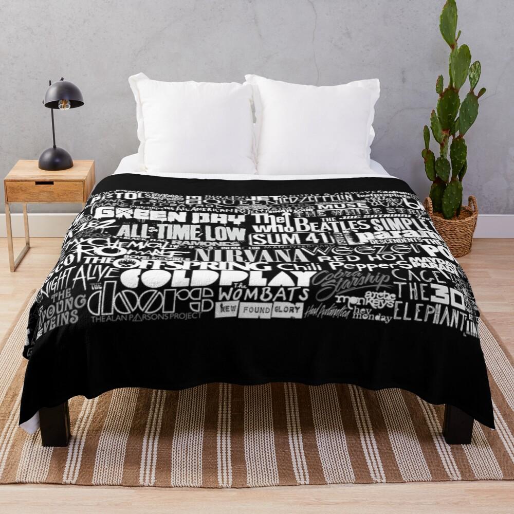 Band Name Collage Throw Blanket
