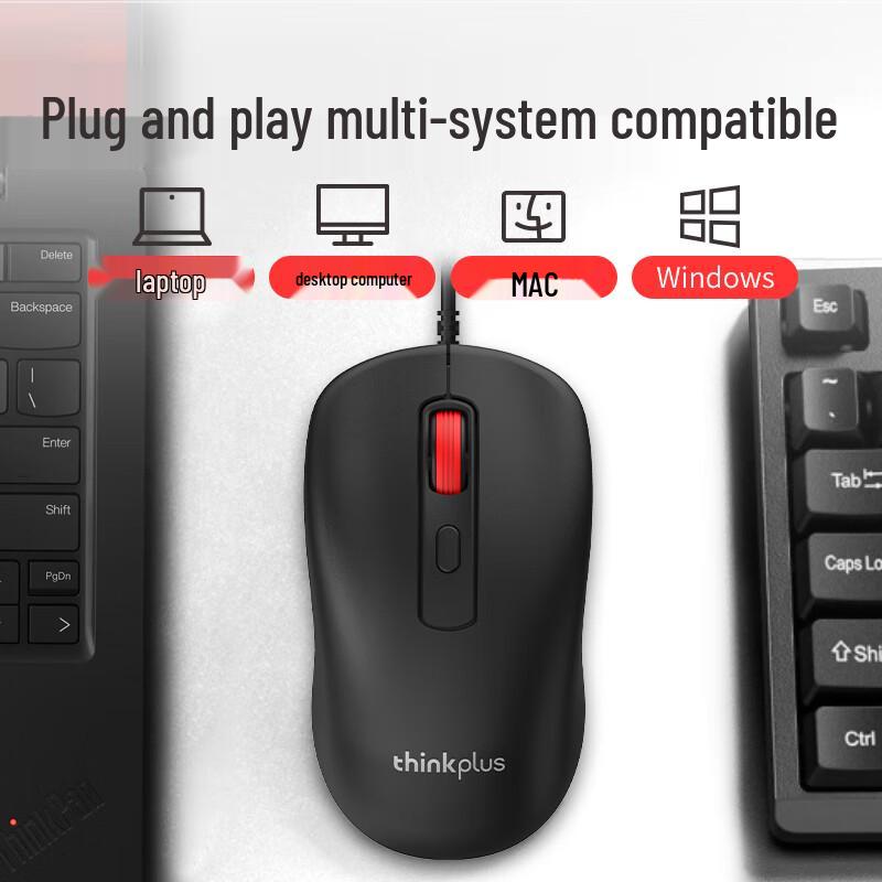 Проводная офисная мышь Lenovo ThinkPlus M10