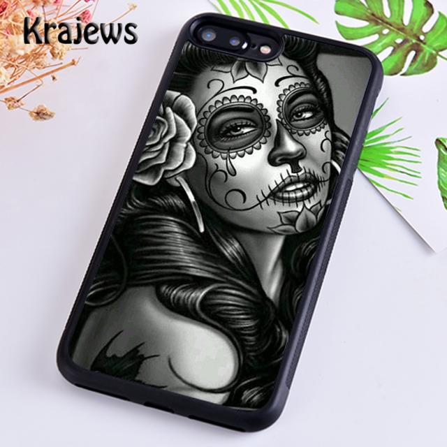 Чехол для телефона Krajews Candy Skull Sugar Day Of The Dead для iPhone 14 5s 6s 7 8 plus X XR XS 11 12 13 pro max Samsung S21 S22 ultra