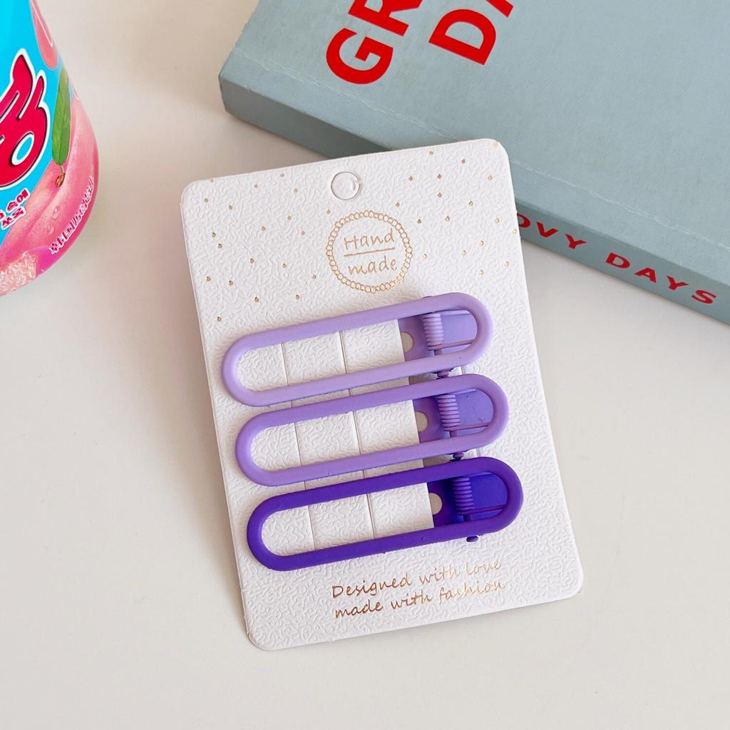 3pcs Candy Color Crossover Bangs Clip Korean Girls Sweet Hairpins Cross Seamless Hair Clip Broken Hair Clip Edge Clip Headwear