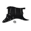 FLEOR Alnico 5 Prewired Strat Pickguard 3 Electric Guitar Pickguard with Single Coil Pickup Black -