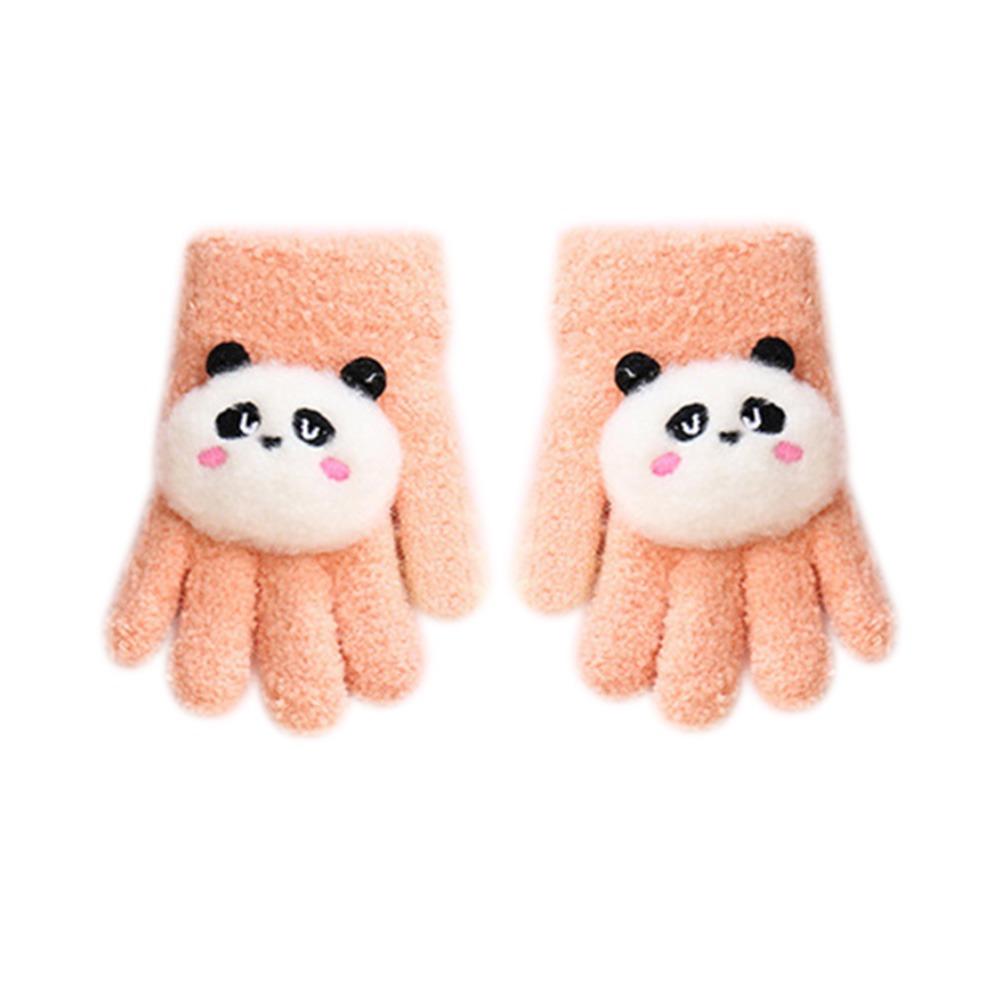 Cartoon Panda Autumn Winter Kids Gloves Cold Proof Warm Mitten Hand Warmer Outdoor Indoor