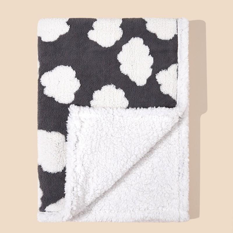 Newborn Winter Double-Layer Fleece Blanket With Folded Edge Baby Swaddle Wrap Stroller Crib Soft Warm Infant Throw