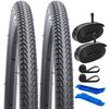YunSCM Set of 24x1 24x1 Bicycle Tires 24x1 Tubes with 32mm American Rim and Tire for 1 Road 2, 3/8" Tires, 3/8" 37-540 + 3/8" Valves, Tape, Lever,