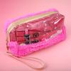 Розовая косметичка большой вместимости, портативная женская сумка для хранения косметики