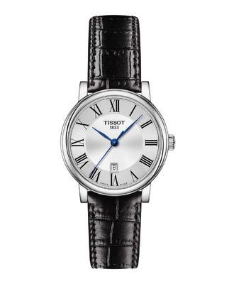 Женские часы TISSOT Carson Premium с кожаным ремешком (Официально импортировано) T1222101603300, Серебристый циферблат
