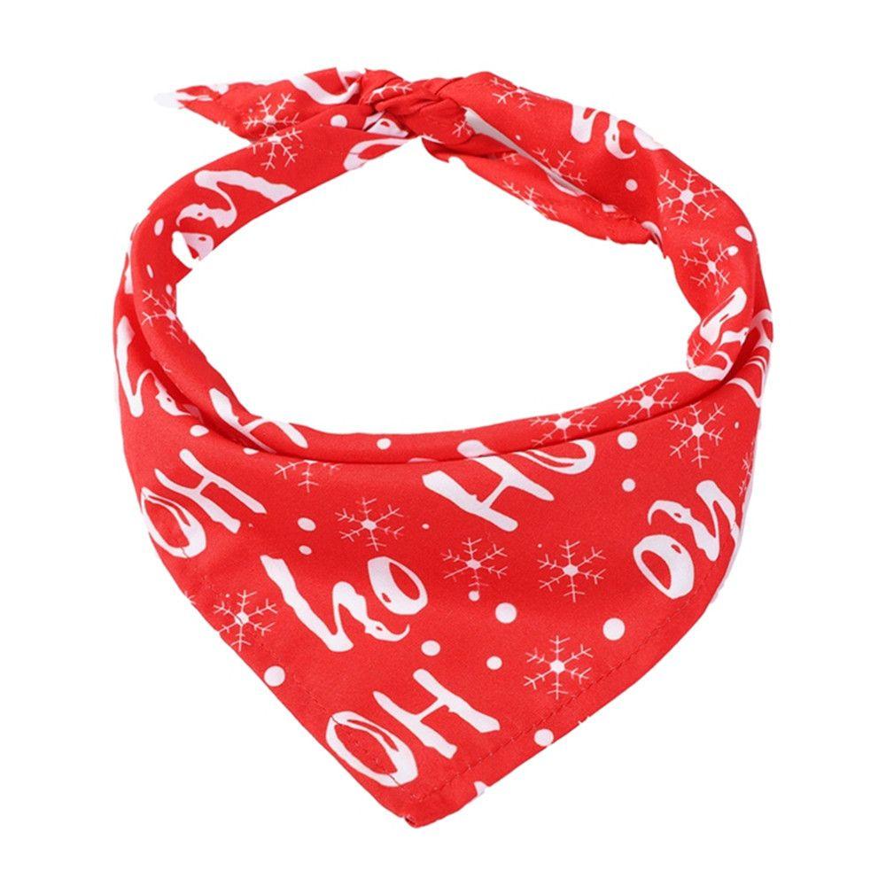 Santa Claus Pet Costume Accessories Printing Bibs Pet Bandana Collar Triangle Scarf Dog Cat