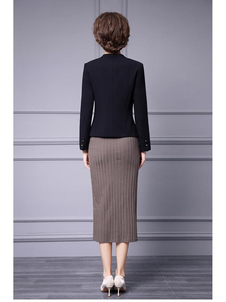 Женский тонкий черный пиджак Zhili - элегантная, стильная мода весны 2025 года