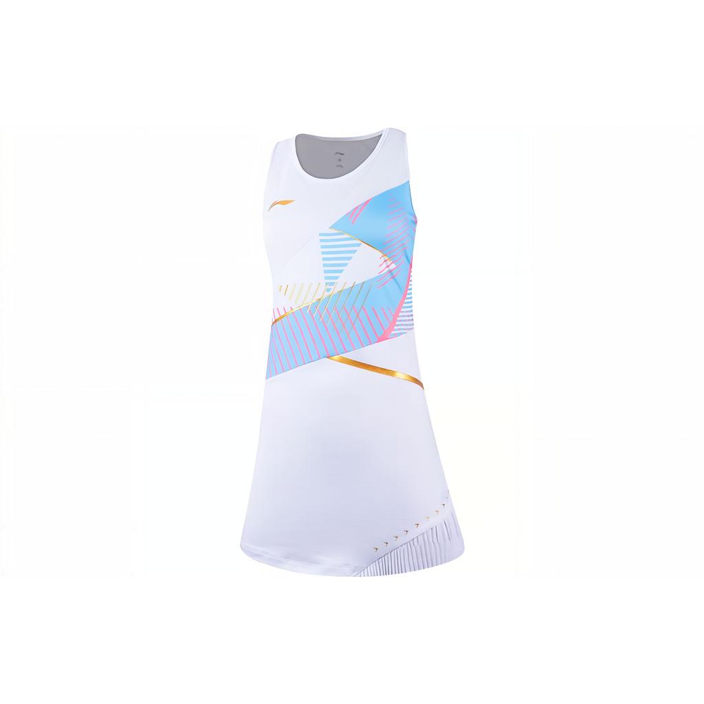 Li Ning International Star Competition Series быстросохнущее дышащее платье без рукавов женские платья белые ASKT024-2