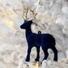 Glittering Glitter Deer Decor Flocking Fabric PVC Christmas Deer Lovely Xmas Tree Pendant  Home