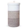 Handmade Cotton Rope Woven Toilet Paper Storage Basket with Lid, Freestanding Holder for 3 Large Rolls, 14.0 x 7.0 in