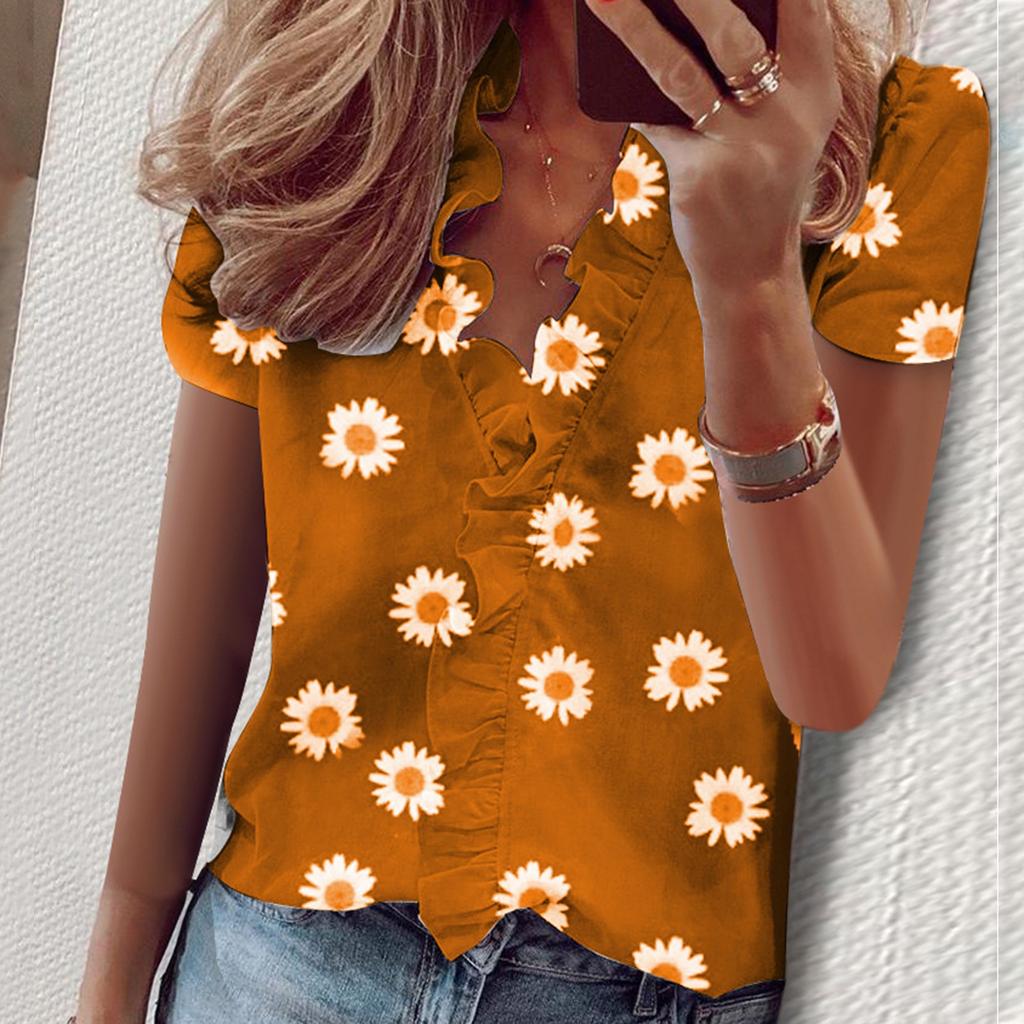 Модная женская блузка с v-образным вырезом и пуговицами, повседневная рубашка