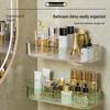 Светодиодная полка без сверления: Настенный роскошный органайзер для косметики с прозрачным дренажным дизайном для ванной комнаты.