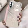 White star plated glass phone case suitable for Samsung Galaxy S26 S25 S24 S23 S22 S20 FE/Ultra/Plus anti drop back cover