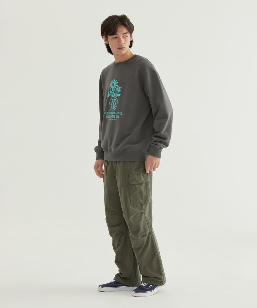 COVERNAT Flower Graphic Sweatshirt Charcoal